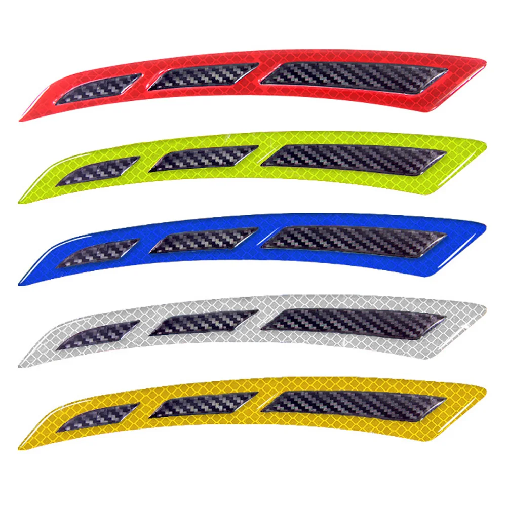 1Pair Car Fender Protector Universal Reflective Car Wheel Eyebrow Fender Sticker Strips Anti-Collision Carbon Fiber Fender Flare