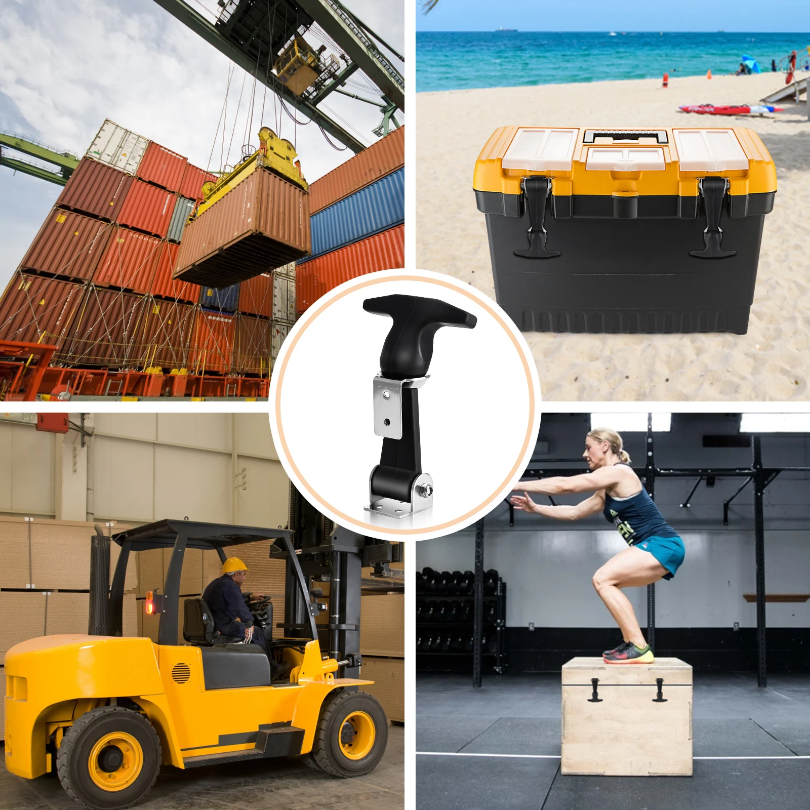 

Stainless Steel Draw Latch T Handle Rubber Toolbox Cooler Automotive Truck Durable Vibration Absorbing Non Corrosive Flexible