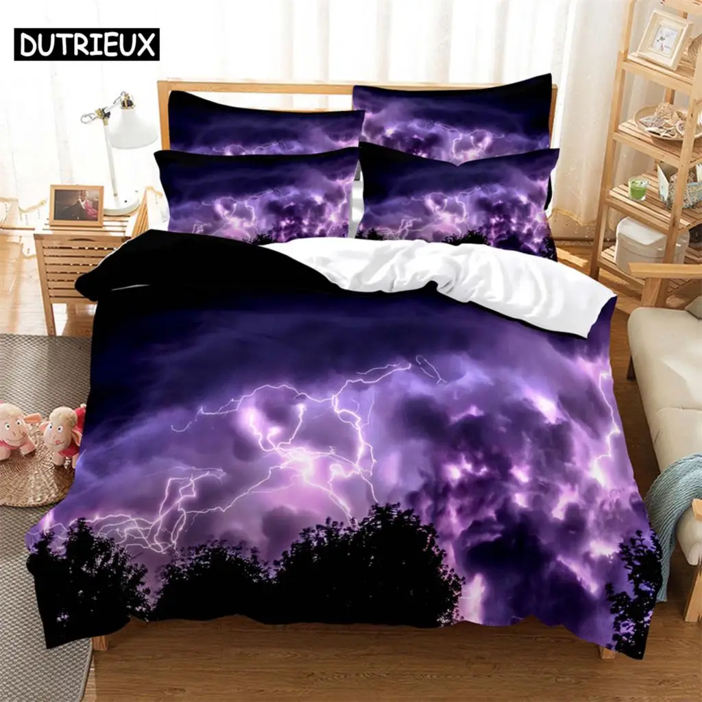 

Purple 3D Digital Bedding Sets Home Bedclothes Super King Cover Pillowcase Comforter Textiles Bedding Set bed cover set