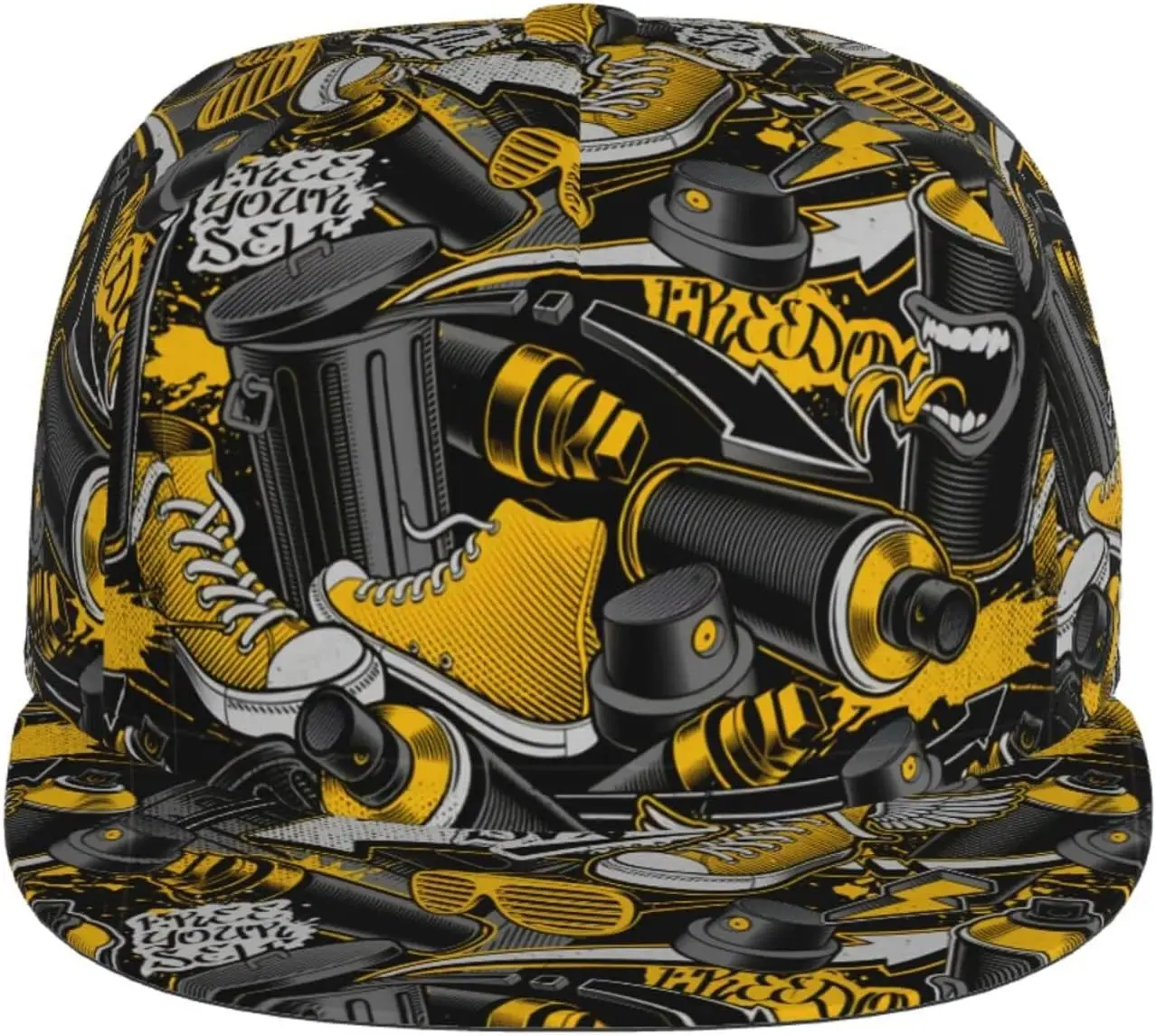 Kolorowa Doodle czapka typu Snapback dla mężczyzn, z płaskim daszkiem Hip Hop czapki z daszkiem regulowana czapka z daszkiem Graffiti