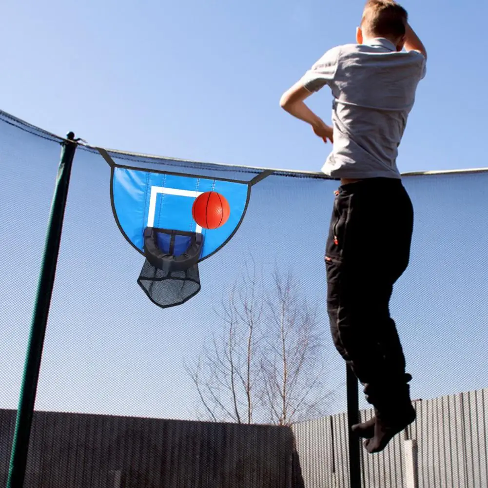 

Trampoline Supplies Premium Trampoline Basketball Hoop Kit Waterproof Easy Installation with Mini Ball Pump Fun Toy for All Ages