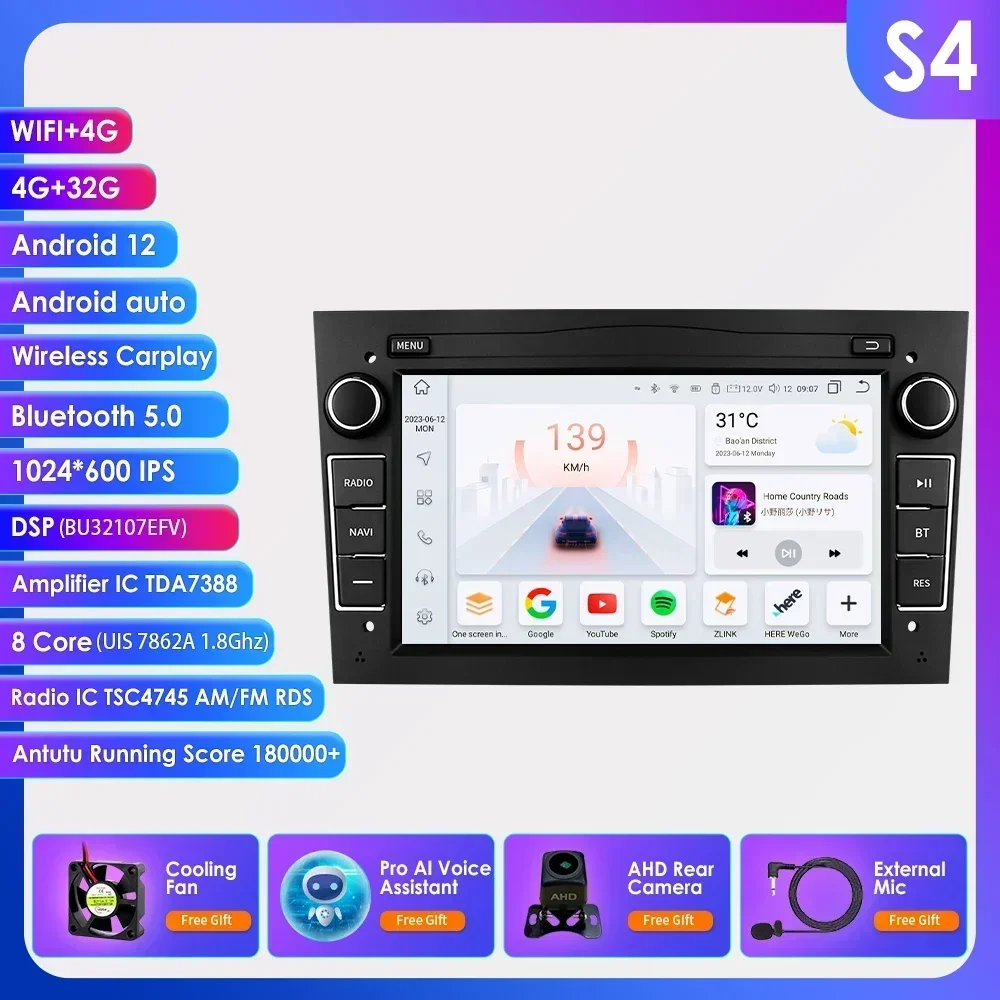 2din Autoradio Android Voor Opel Astra H Corsa C D Vauxhall Vectra Antara Zafira Vivaro Meriva Combo Signum Carplay Multimedia