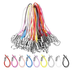 100Pcs/Lot Lanyard Lariat Strap Cords With Jump Rings Keychain Hook Mobile Set Charms Rope Keyring Pendant Key Ring Accessories