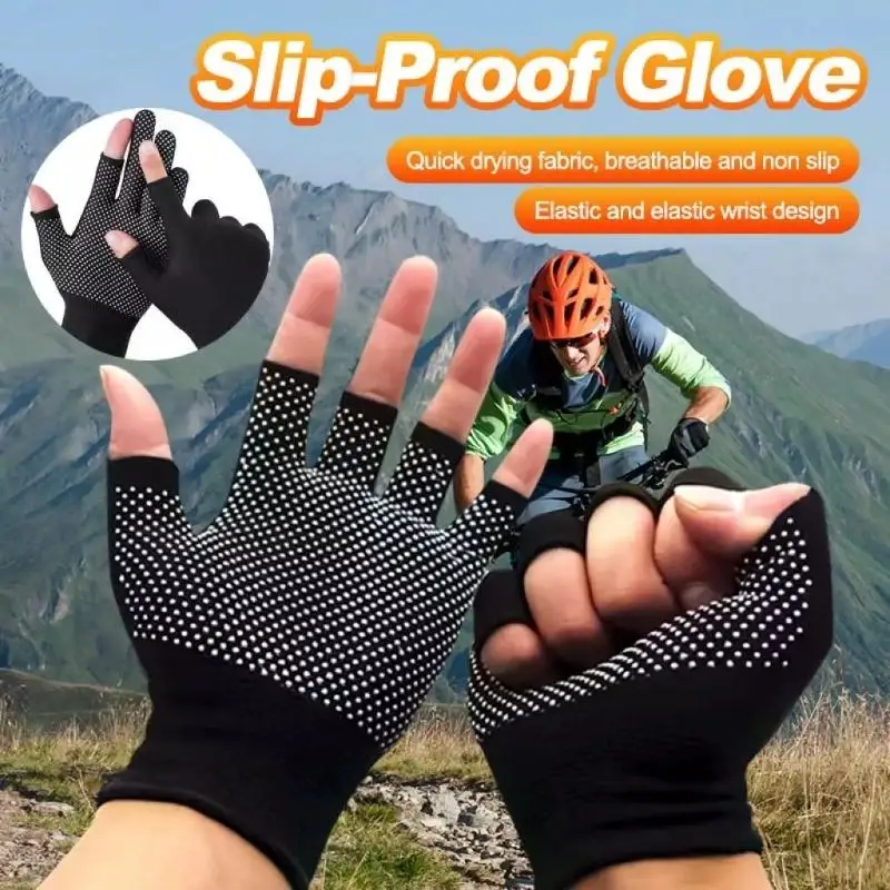 Sun Protection Fingerless Gloves 1 Pair Breathable Quick Dry Stretchy for Summer Driving Cycling Motorcycling