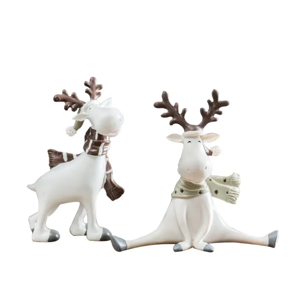 Ins Creative Resin Deer Small Ornaments Children's Room Desktop Cute Decorations Cake Shop Partition Personalised Ornaments