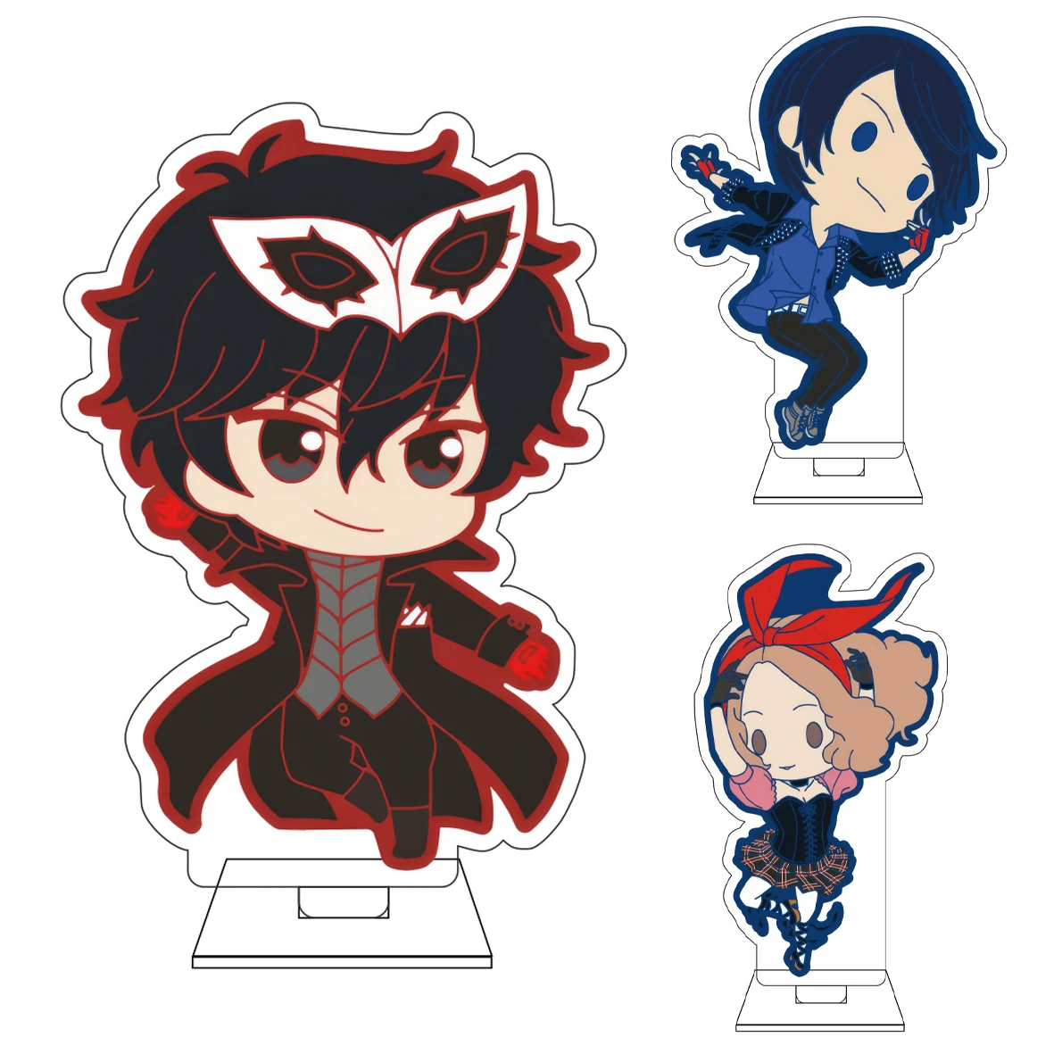 Anime de 10CM ‌ Base de Acrílico para Figura de Cosplay Fofa: Takamaki An, Sakamoto Ryuji, Morgana Amamiya, Ren - Enfeites e Presentes