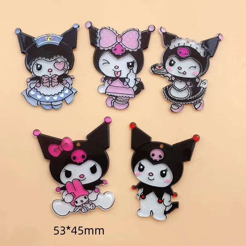 10pcs Acrylic Kawaii Cartoon Character Charms Pendant Jewelry Making Earrings DIY Girls Hairclip Phone Decor