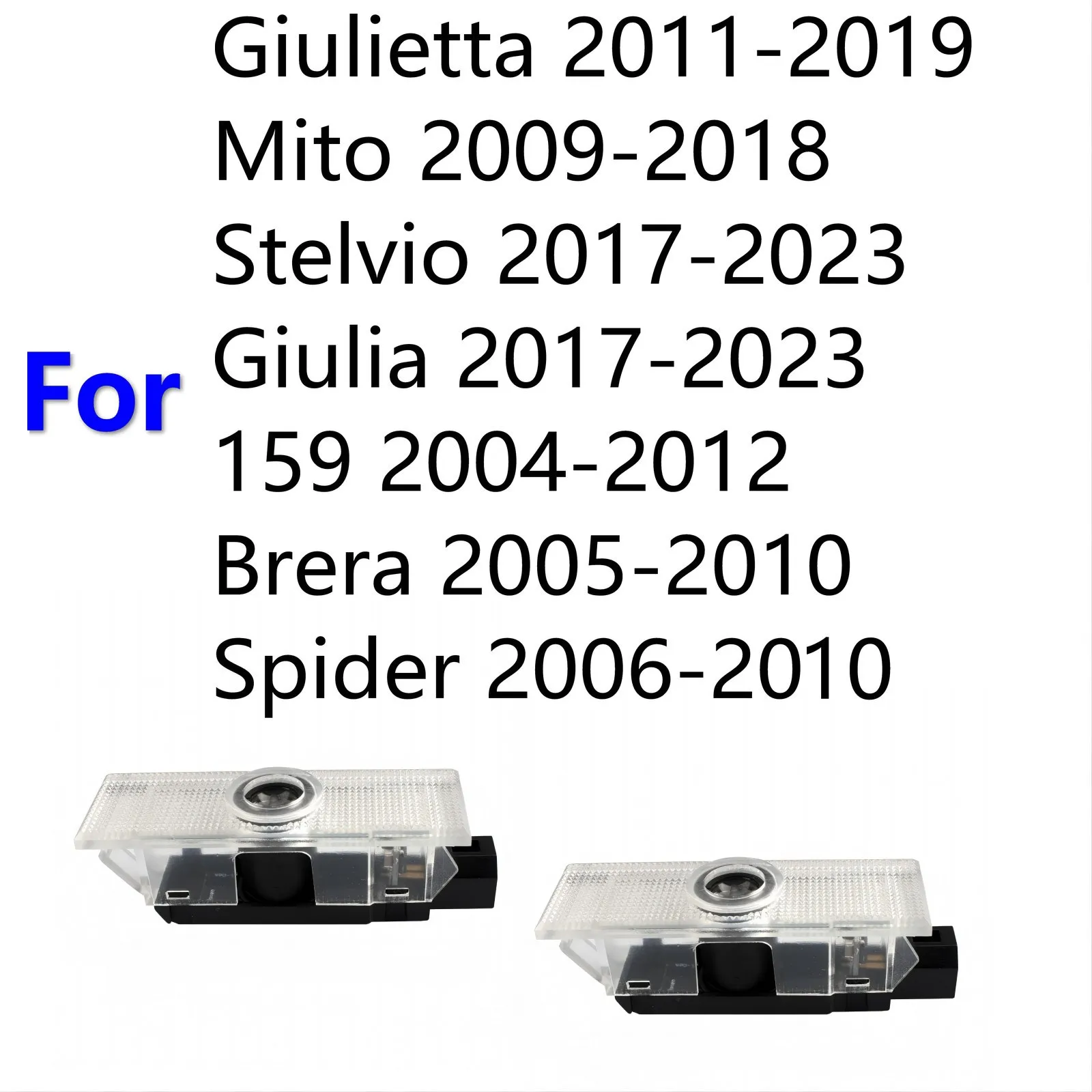 

2Pcs LED Car Door Light Projector Lamp Accessories For Alfa Romeo 159 Mito Stelvio Brera Spider Giulietta Giulia 2023 2020 2020