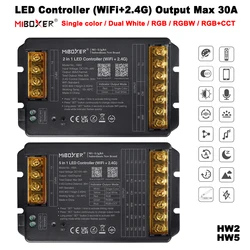 Miboxer HW2 2IN1 HW5 5IN1 2.4GWiFi + kontroler RF duży prąd maks. 30A dla pojedynczego koloru/dwóch białych/RGB/RGBW/RGB+CCT taśmy Led