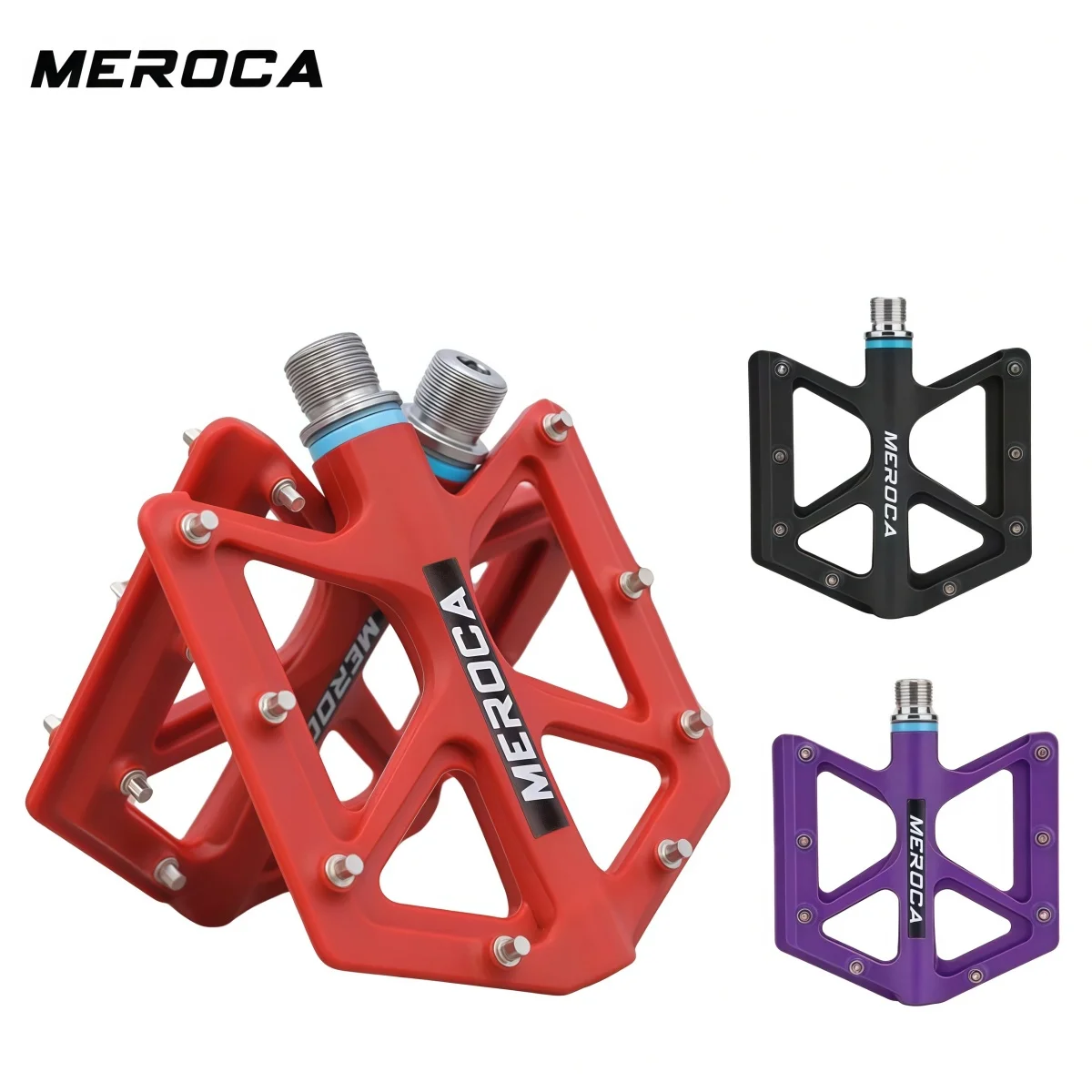 

MEROCA 9/16″ Thread Pedals – Titanium Axle + Nylon Body Sealed Bearings For Folding & Mtb Bike (Black / Red / Purple)