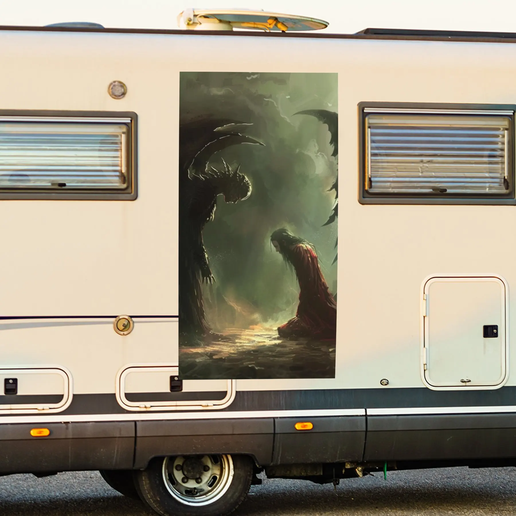 

Angel and Devil Stickers Car Sticker,Vinyl decal on the side of the motor home, waterproof self-adhesive vinyl sticker on the si