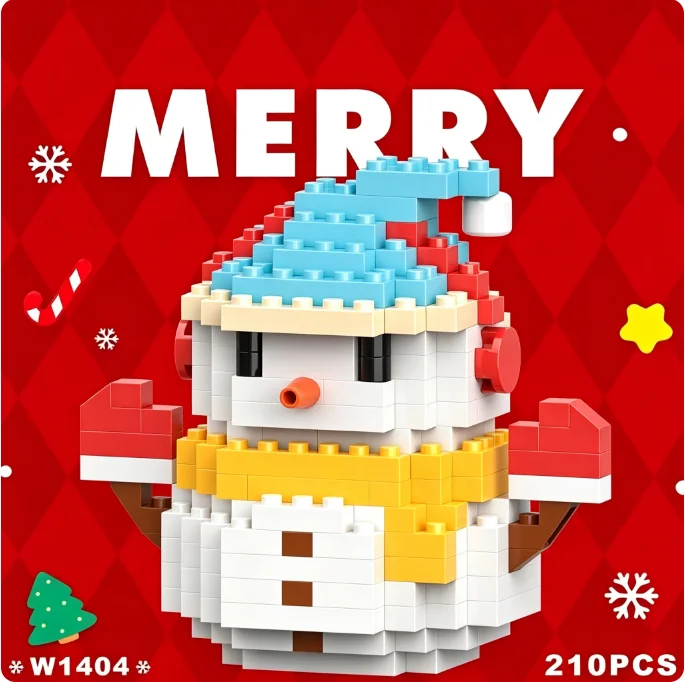 Christmas Mini Micro Brick Figures, Santa Elf Snowman DIY Ornaments, Xmas Stocking Fillers Kids Decor Gifts view 3