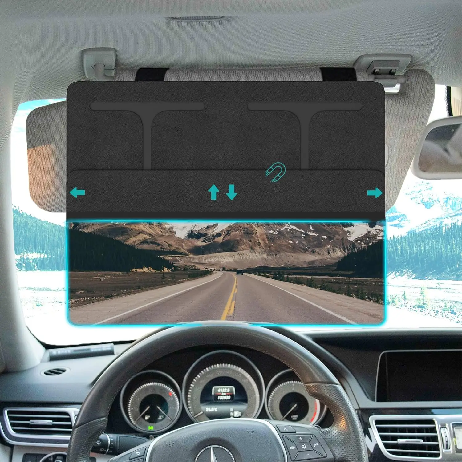 

Car Visor Extender Sun Blocker, Polarized Sunvisor Extension with Removable Magnetic PC Len, Car Visor Extended for Safe Driving