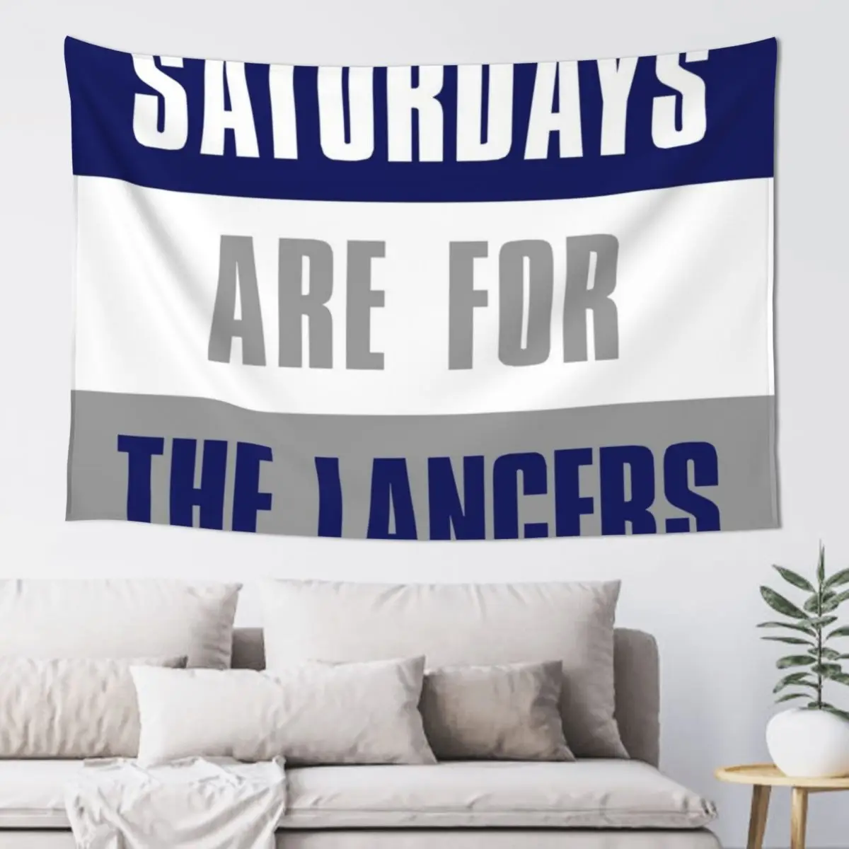 Saturdays are for The Lancers, Longwood University Tapestry Outdoor Decor Bedroom Decorations Tapestry