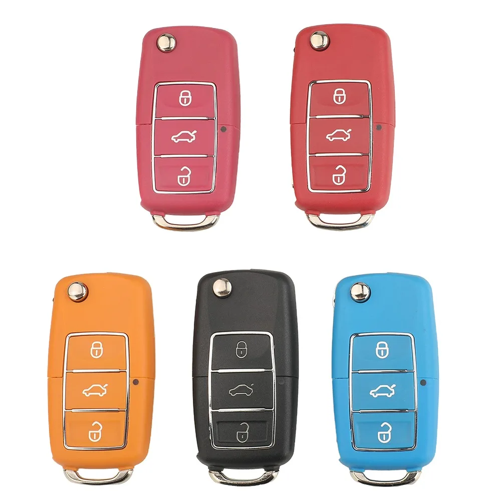 JYQ 3 Button Replacement Flip Remote Auto Car Key Shell Cover For Volkswagen VW Jetta Golf Passat Beetle Polo Bora Seat Skoda
