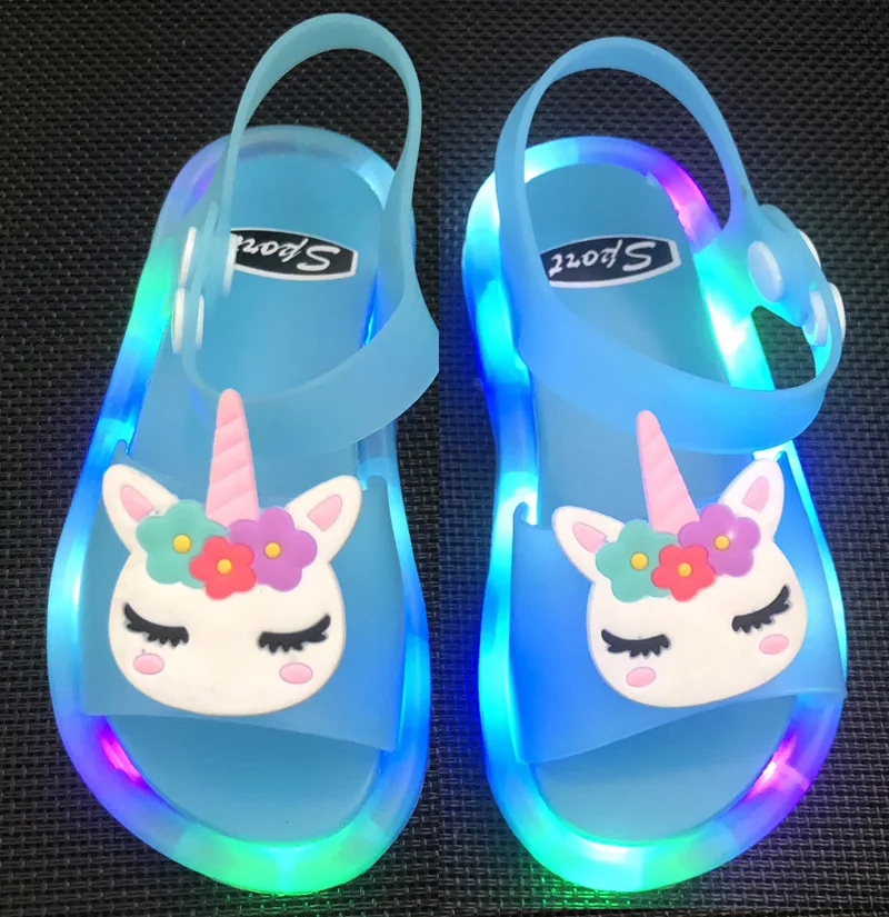 

Summer Children Boys and Girls Cartoon Animals Sandal Shoes Kids Lighted Baby Soft Lightweight Fashion Cute Beach Shoes 1-4 year