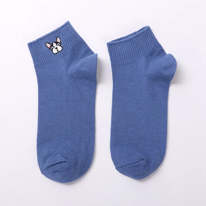 Calcetines con estampado de animales divertidos y bonitos calcetines tobilleros de estilo coreano para mujer y niña con dibujos animados Kawaii otoño calcetines cortos de algodón a la moda para mujer 1 par