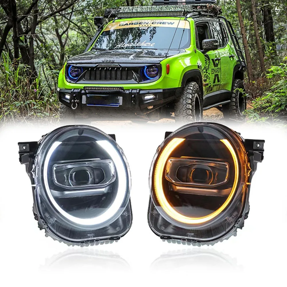 Pop Suitable For Jeep Freeman Modified Headlight Assembly 16-21 Models Light Guide Daytime Running Lights Led Lens
