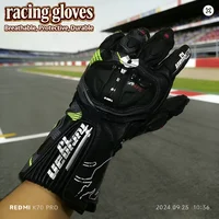 Guantes para montar en Motocross, equipo de cuero de vaca auténtico, guantes protectores para motocicleta, accesorios para motociclista de carreras