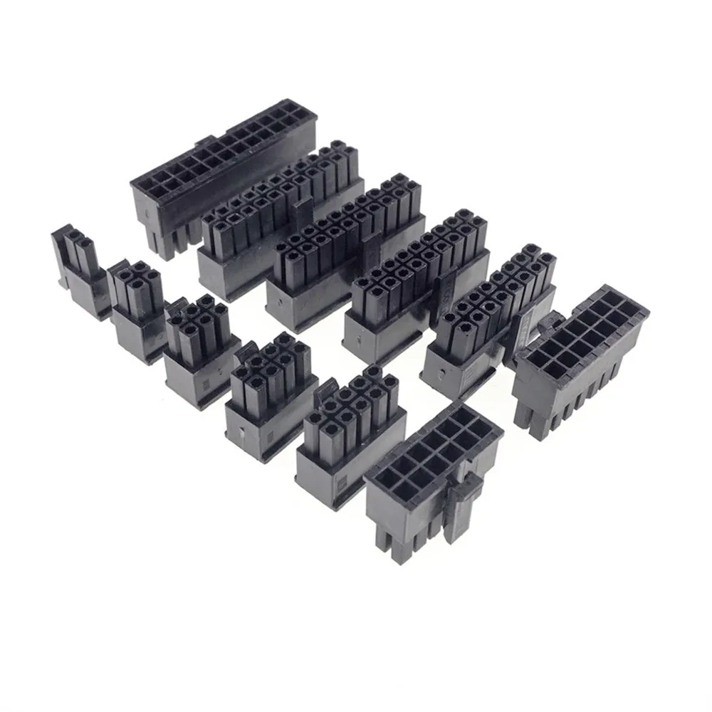 4szt Micro-Fit 3.0 Złącze Gniazdo Obudowa 2 Pin 4 6 8 10 12 14 16 18 20 22 24 Obwody Męskie Shell Power Cross 43025