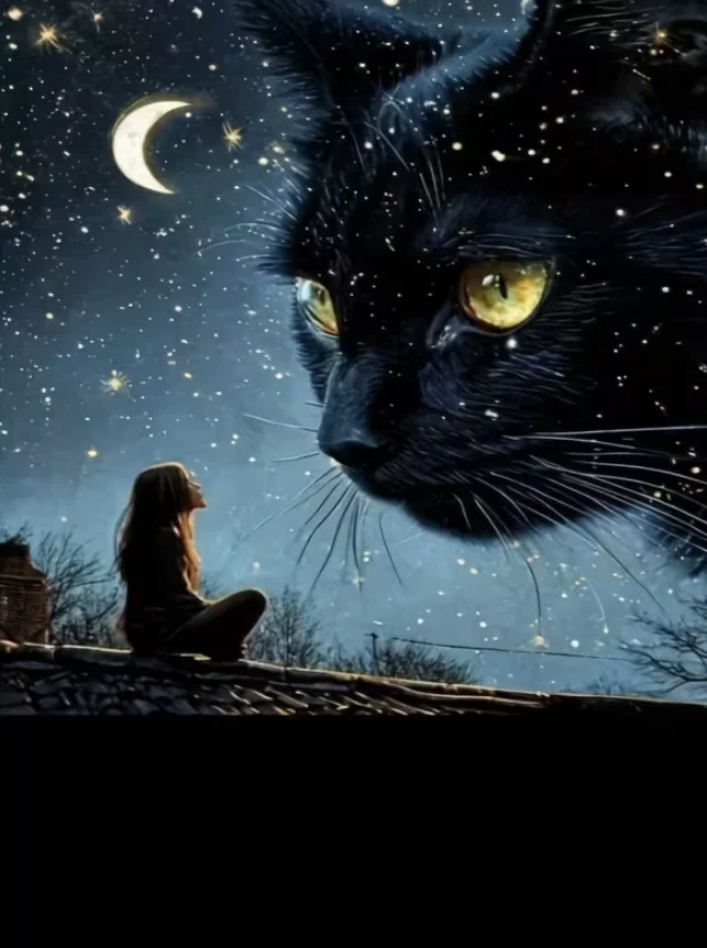 Large Size Jigsaw Puzzle 500/1000/1200/2000 Pcs Starry Sky Black Cat Jigsaw Puzzles for Adults Stress Relief Toys Gift