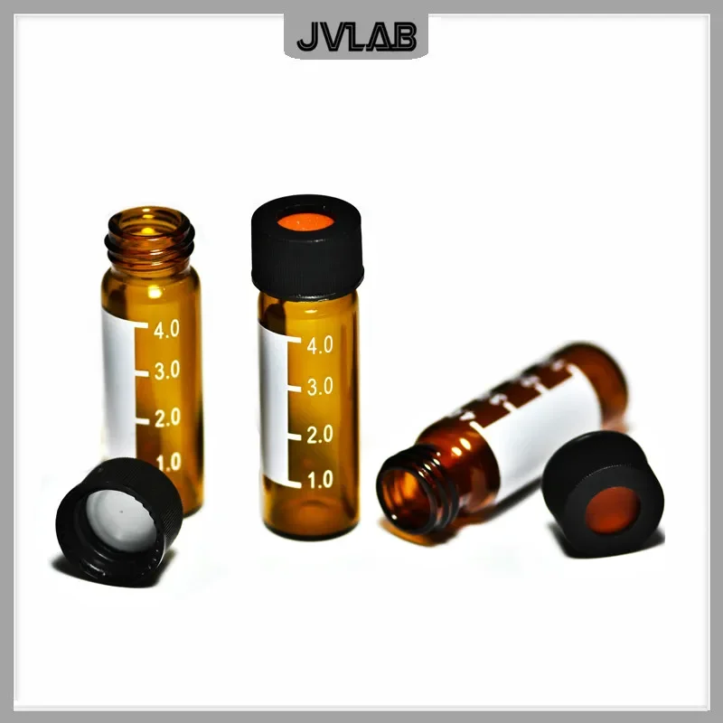 

Brown Chromatography Vial 4 ml With Black Open-topped Cap Automatic Parse Sample Bottle For Chromatography Experiment 100 / PK