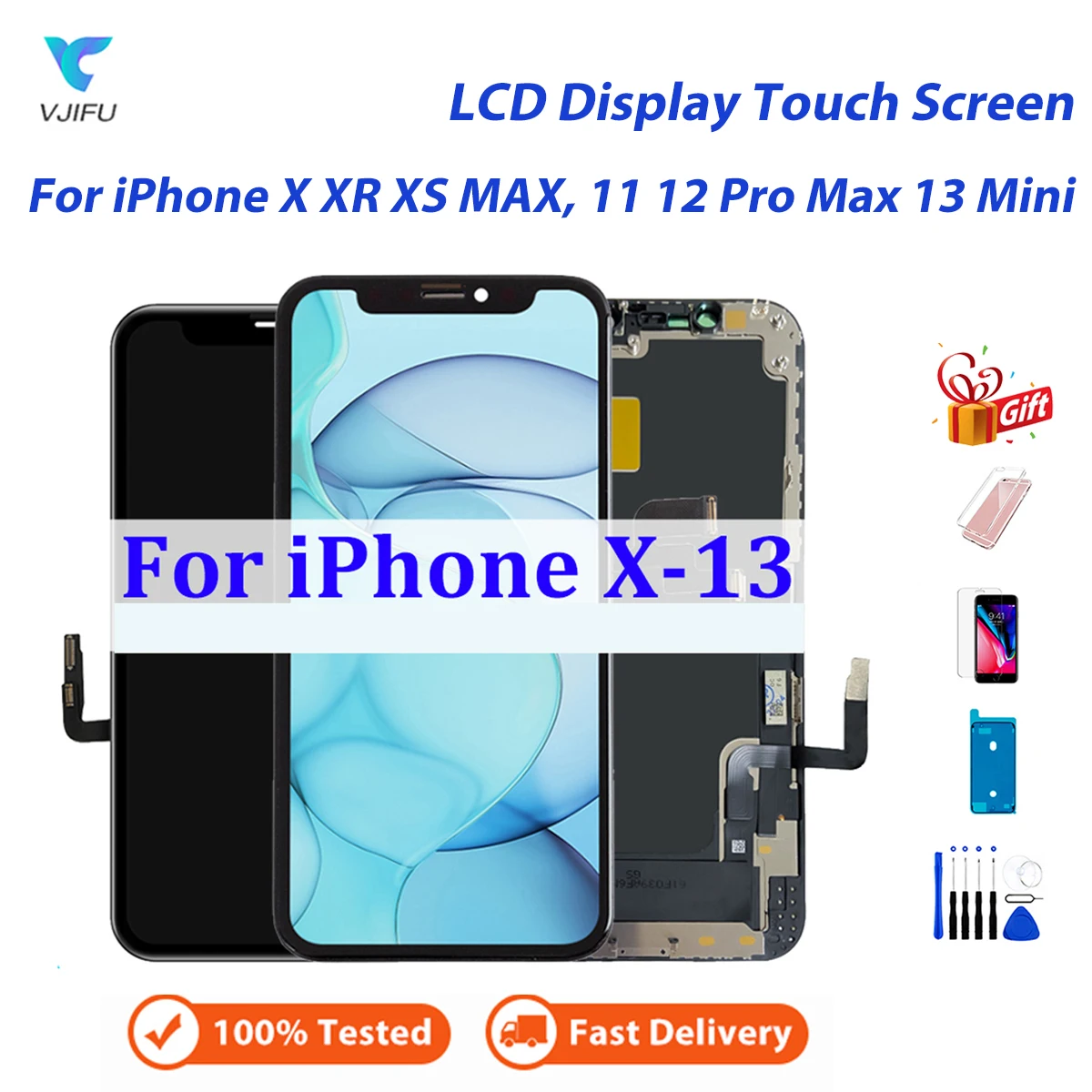 

Display For IPHONE X XR XS MAX 11 12 Pro Max LCD Touch Screen For iphone 12 13 Mini 14 Plus Digitizer Assembly Replacement