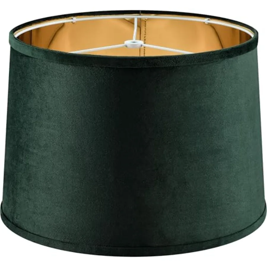 

Luxurious Gold Mirror Reflection Green Drum Lamp Shade Large, 4 * 6 * ch Spider,Modern Farmhouse Lamp Shades for FloorandTable
