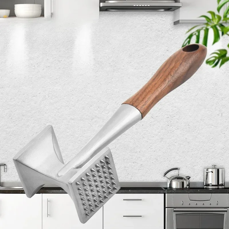 304 Stainless Steel Meat Hammer Double Faced Meat Tenderizer Household Loose Meat Hammer Kitchen Tools Steak Bar Breaker Gadgets