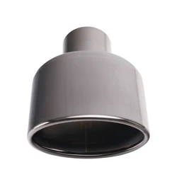 Tubo de escape Universal de acero inoxidable para coche, punta de extremo de garganta, silenciador enrollado ovalado, negro, 57mm