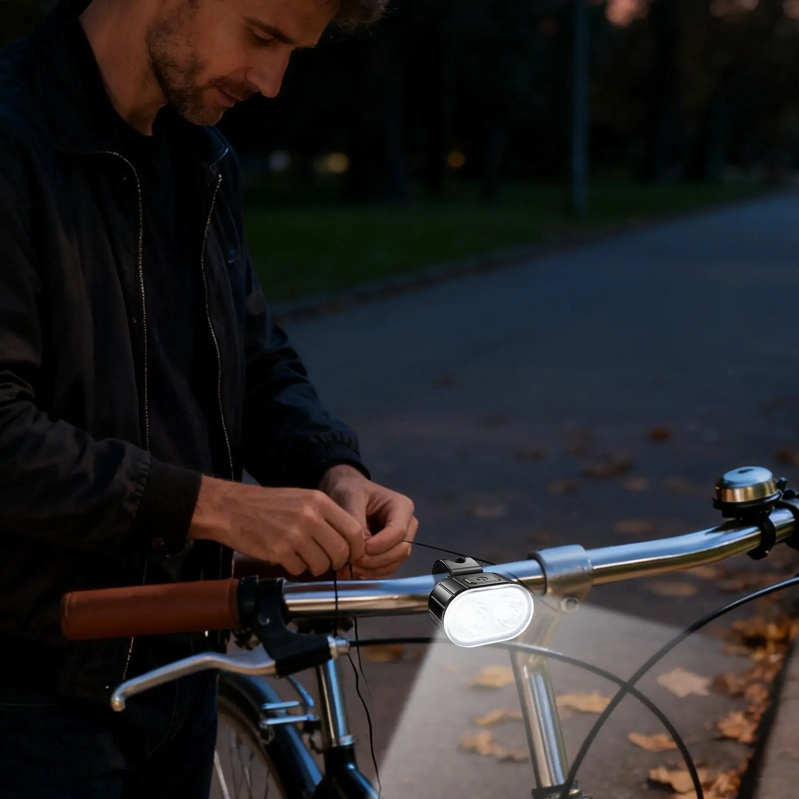 

Bike Flashlight Bright Waterproof Multi-Mode Bright Headlight Bike Tail Light Set For Safety Warning Road Mountain Electric