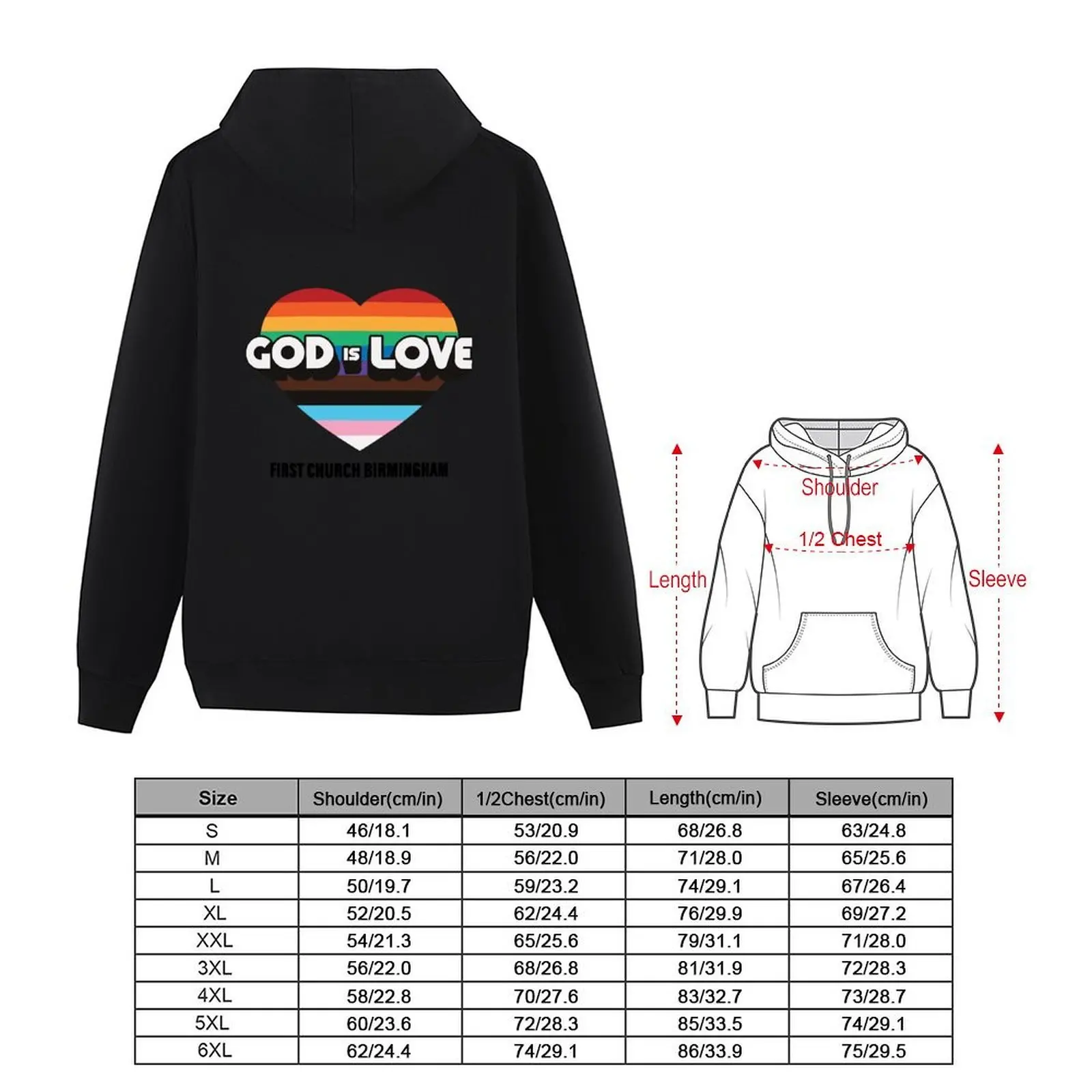 God is Love 2022 الكنيسة الأولى برمنغهام هوديي الملابس الجمالية ملابس رجالي ملابس أنيمي هوديي الرسم