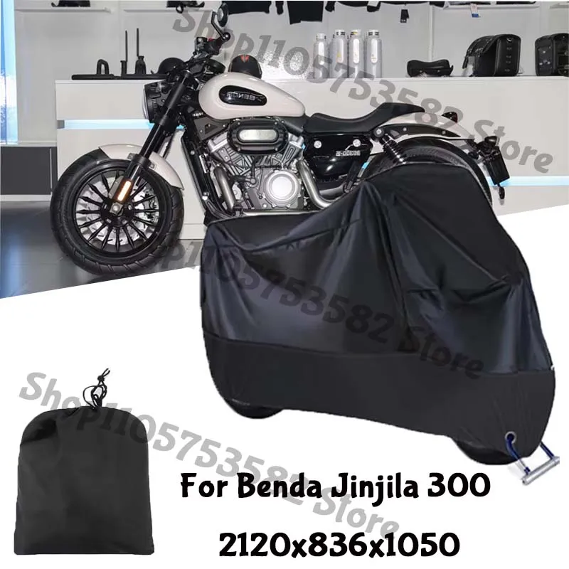 Motorcycle Full Covers For Benda Jinjila 300 Car Outdoors Sun Protection Dust No Ear Thickened Oxford Clothcover Accessories