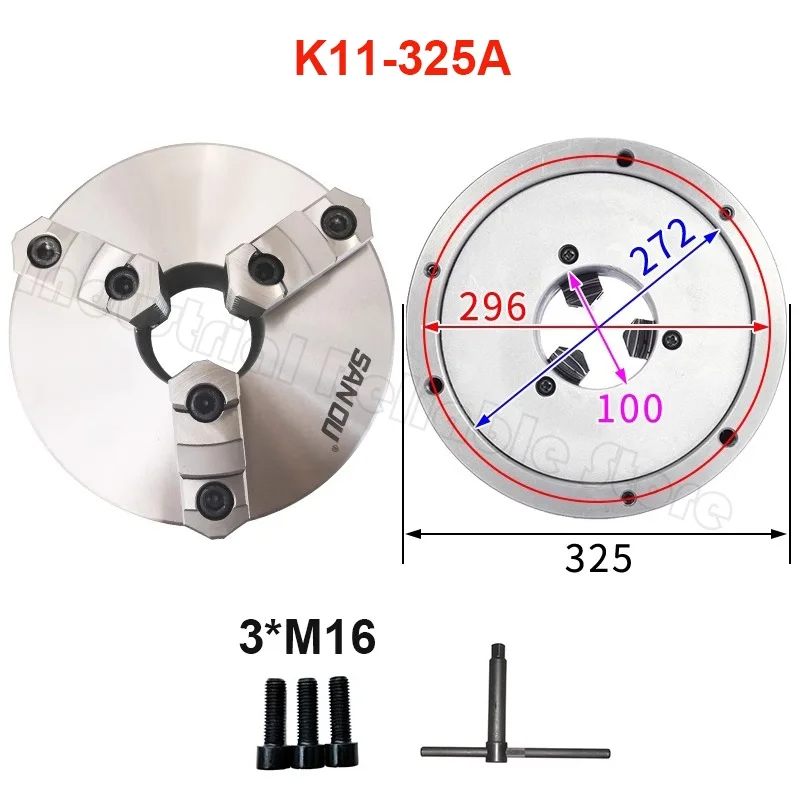 K11-325 K11-325A 3 jaw chuck 325MM Dia Manual lathe chuck 3-Jaw Self-centering Chuck 12.8