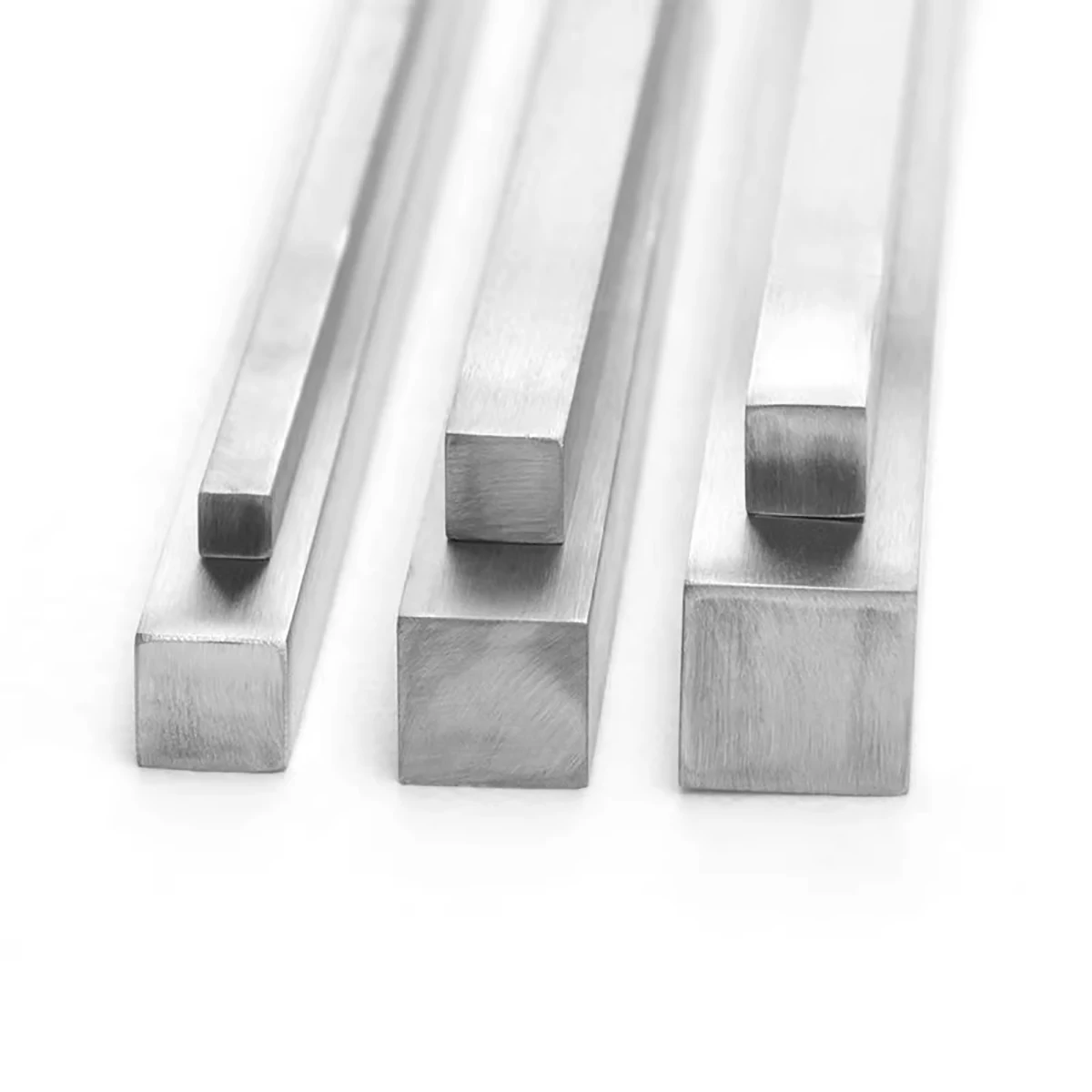 Vierkantstange aus Edelstahl 304, lineare Stahlstange, 3 mm, 4 mm, 5 mm, 6 mm, 8 mm, 10 mm, 12 mm, 16–40 mm, Länge 100 mm, 200 mm, 300 mm, 400 mm, 500 mm