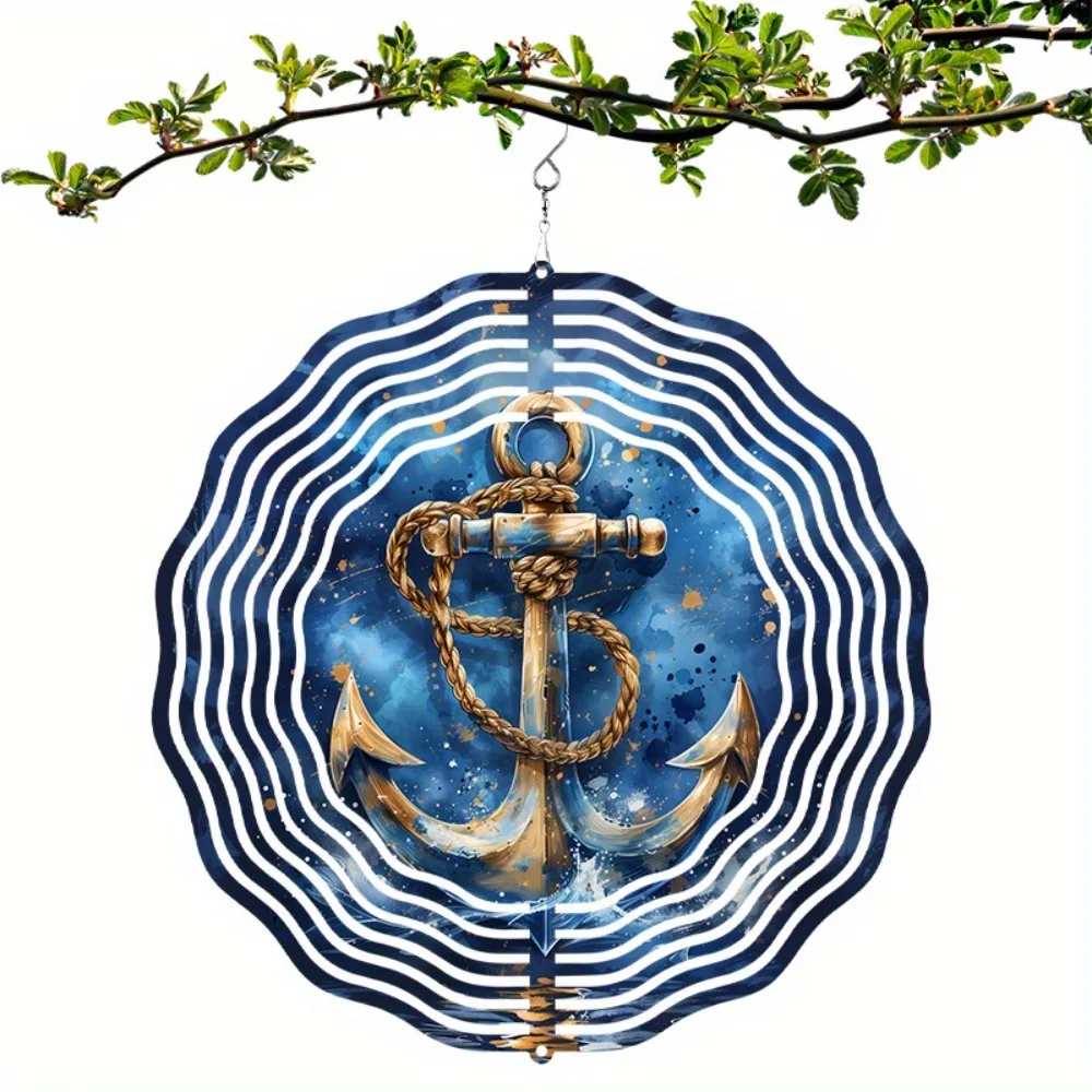 

Anchor Nautical Wind Chimes for Outdoor Patio, Coastal Sea Decor Garden Art, Unique Valentine Gift for Her