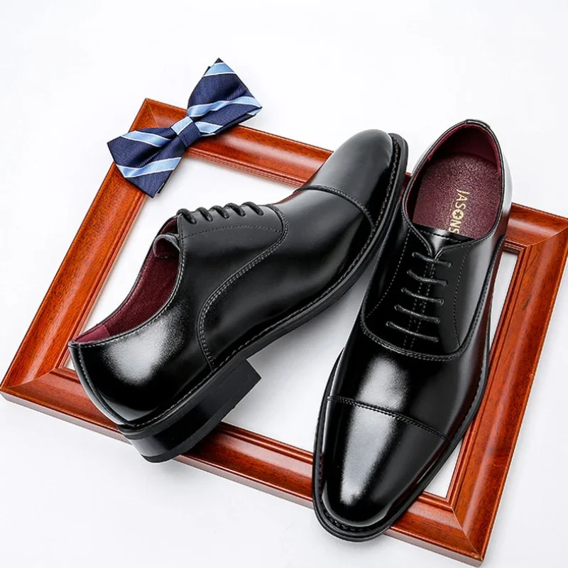 Mens Oxford Shoes Plus Size Office Dress Shoes Mens Leather Shoe Lace Up Mens Wedding Oxford Shoes Brown Black Formal Zapatos