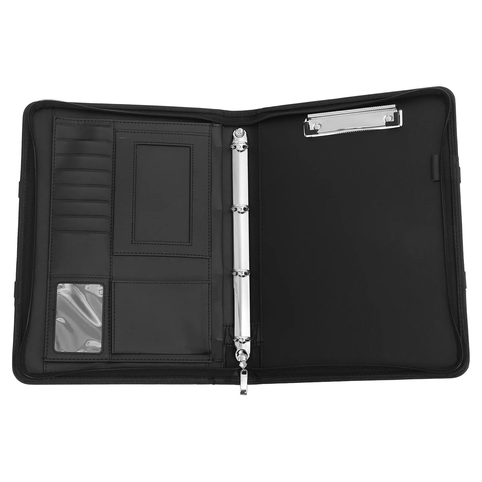 

A4 Document Bag Zippered File Folder Oxford Cloth Lightweight ganizer Handle Storage Pouch Black for Teachers Students