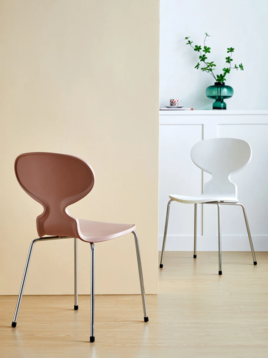 

Nordic dining chair home modern simple plastic thick backrest stool designer net red milk tea shop negotiate ant chair