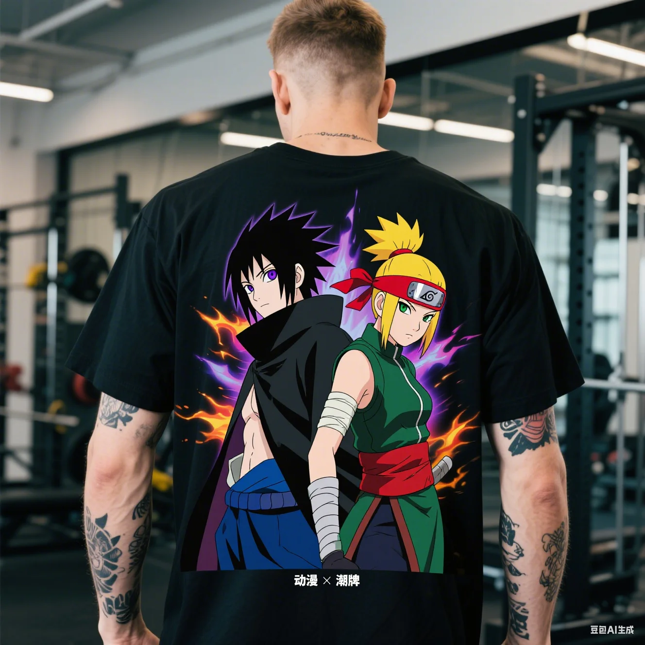 

Summer Pure Cotton Round-neck Short-sleeved T-shirts for Men and Women From The Famous Anime "Naruto: Uchiha Sasuke Tsunate"