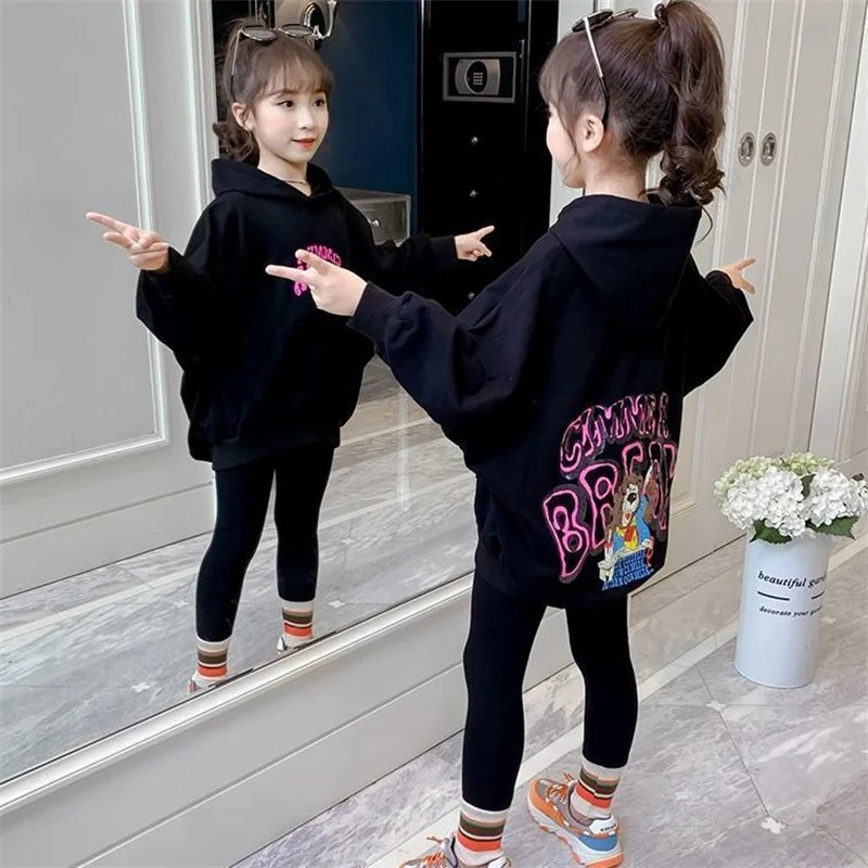 

Girls' Hoodies Sweatshirts Jacket 2022 Printed Spring Autumn Top Thicken Pullover Fleece Tops Cotton Toddler Pullover Baby's Kid