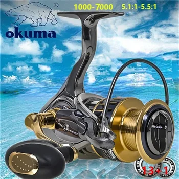 Okuma Baoxiong carrete giratorio 18KG resistencia 13 + 1 rodamiento de bolas pesca en el mar tipo rueda giratoria copa de alambre de Metal sub rueda de alambre de pescado