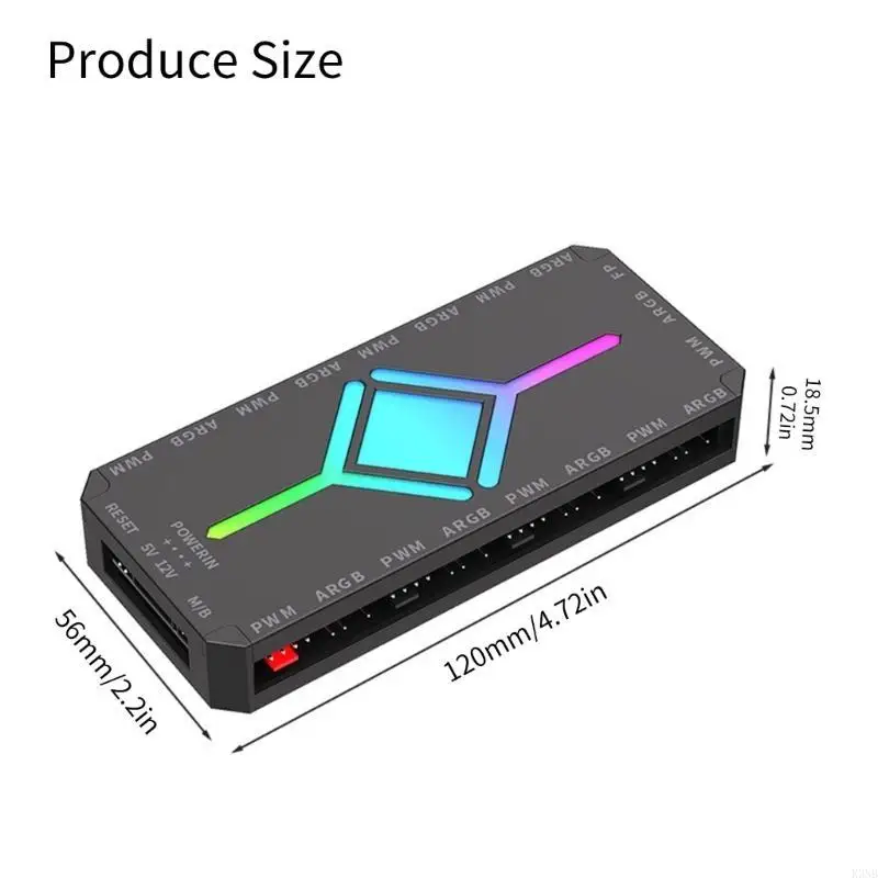 

K3NB 5V 3PIN ARGB PWM HUB Computer Case Splitter with Remote Control for PC Chasses