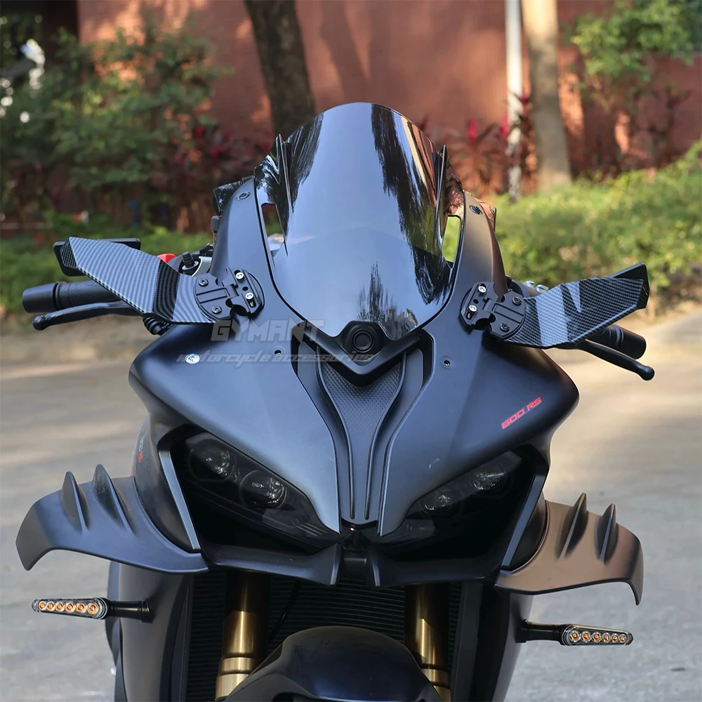 

Регулируемый спойлер из углеродного волокна из АБС-пластика, зеркало заднего вида с фиксированным крылом, подходит для Honda Kawasaki Suzuki BMW Yamaha