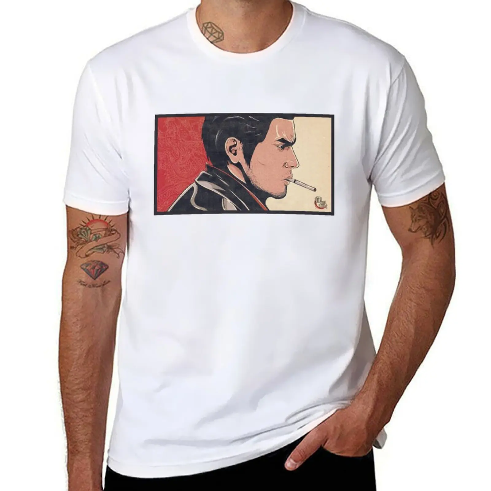 

Kazuma Kiryu Yakuza Print T-Shirt t shirts designer t shirts for man cotton funny T-Shirt