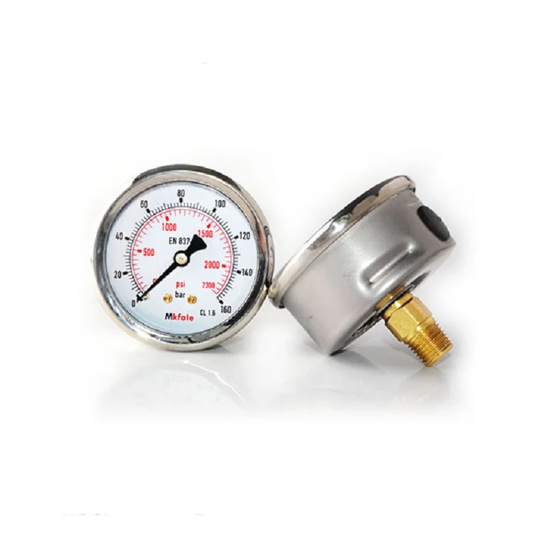 Instruments Stainless Steel Gauge SM1SP63B 63mm 2.5inch 1/4 NPT Back Manometer Liquid Hydraulic Oil Pressure Gauge