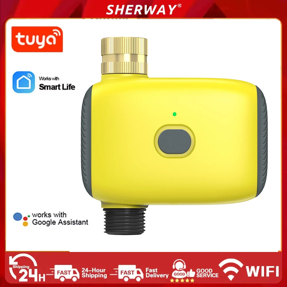 

Tuya wifi smart water valve controller garden lawn garden automatic watering irrigation control timing flower watering device