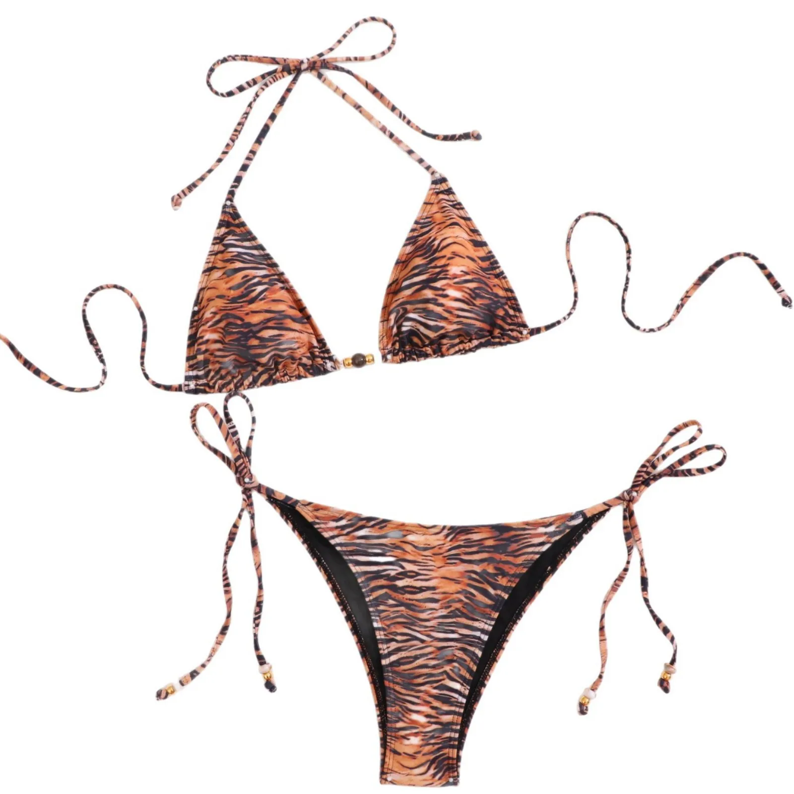 Seksowny strój kąpielowy bikini w panterkę, damski kostium kąpielowy, dwuczęściowy strój plażowy, tankini.