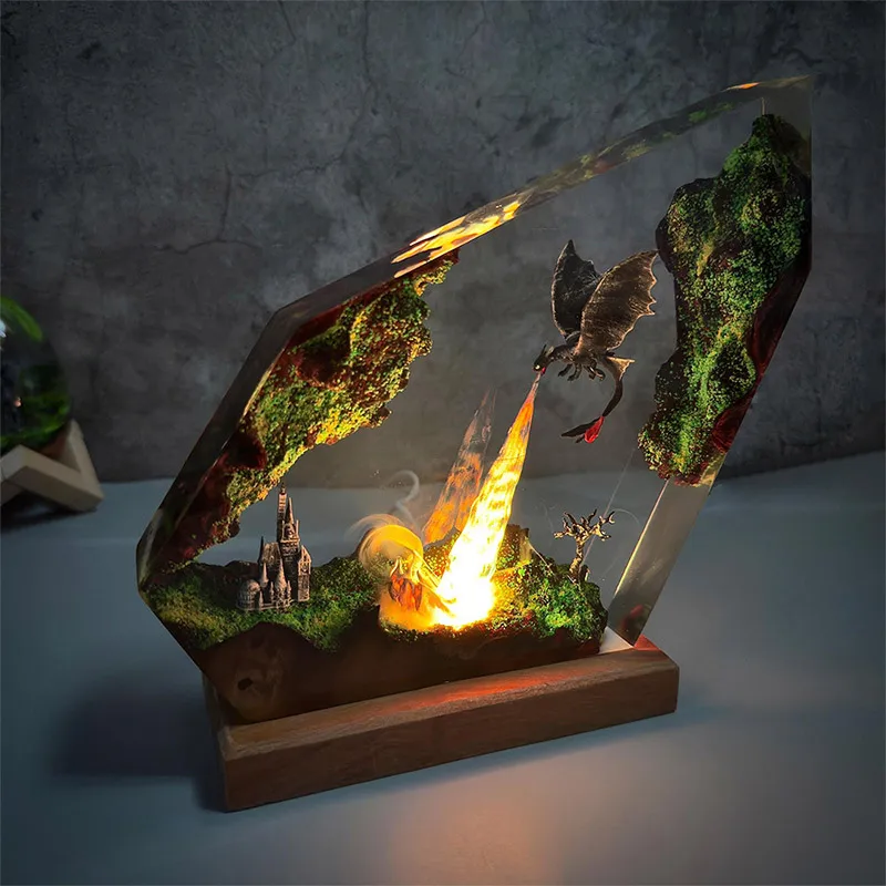 

New LED Resin Breathing Night Light Ornaments Miniature Scene Lights Game Anime Movie Peripherals Home Decoration Creative Gifts