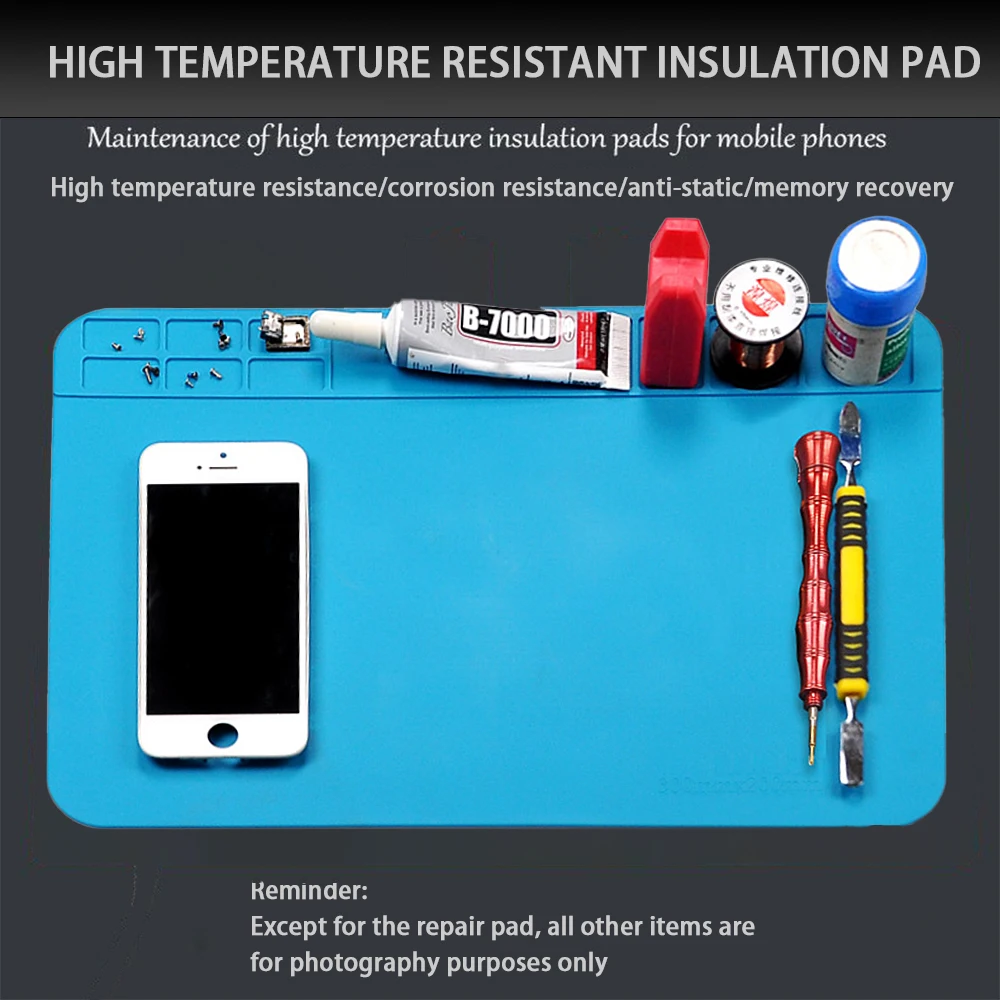 Ansiki 300x200mm Repair welding work pad High Temperature Resistant Silicone Pad ESD Anti-Static waterproof for Repair tool kit view 4